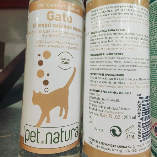 Champú para Gatos Petnatura para Todas las Razas 250 ml