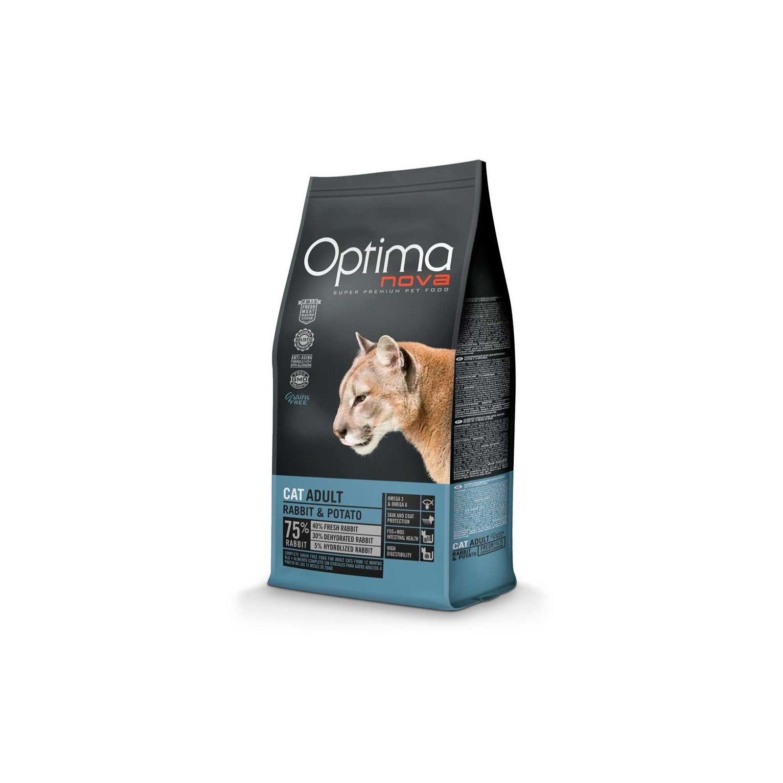 Optima Nova Comida para Gatos Adultos Conejo y Patata 2 Kg