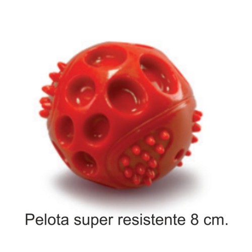 Pelota Roja Super Resistente 8 Cm Juguete para Mascotas