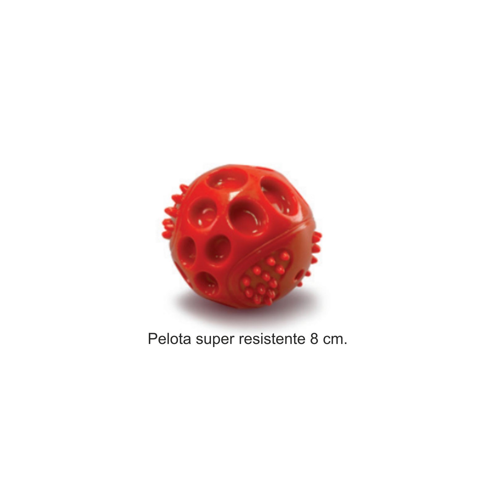 Pelota Roja Super Resistente 8 Cm Juguete para Mascotas