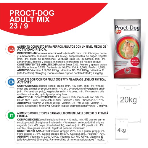 Proct-dog Adult Mix 20 Kg Alimento Completo para Perros