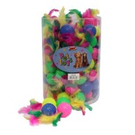 Ball with Feathers Fun Toy for Cats 100 pcs