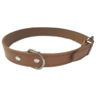 Black Smooth Leather Collar 30x1.5cm Vmd