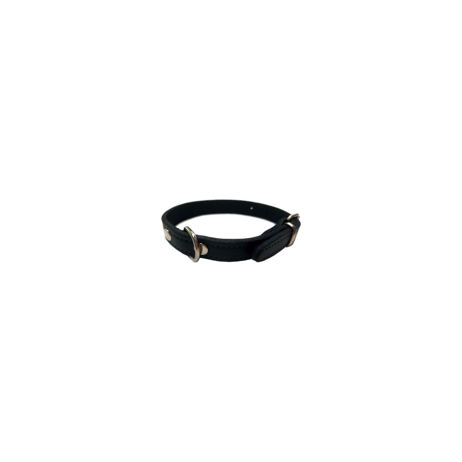 Plain Black Leather Collar 35x1.5cm for Dogs