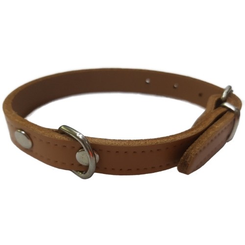 Plain Black Leather Collar 35x1.5cm for Dogs