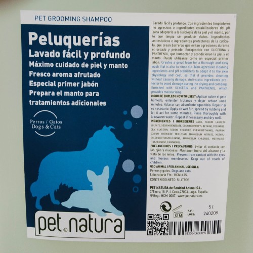 Champú Limpiador Profundo Petnatura 5 Lts.