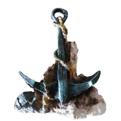 Anchor with White Rock for Aquariums