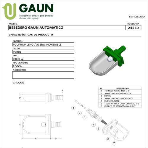 Automatic Rabbit Waterer Gaun