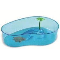 Oval Turtle Tank with Palm Tree Durable and Stylish