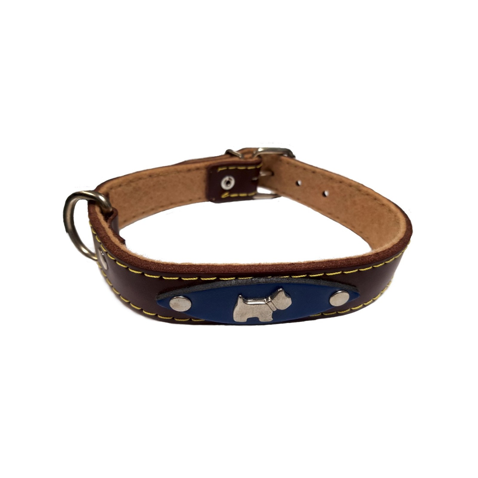 Collar Cuero Alamo Azul Aplique 55 Cm. - Elegante y Duradero