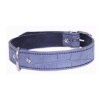 Braided Leather Collar 25x550mm Blue