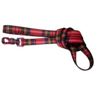 Stylish Red Tartan Nylon Leash