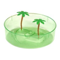 Round Turtle Tank with Decorative Palm Trees