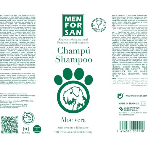 Menforsan Aloe Vera Shampoo 1L