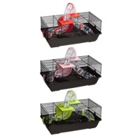 Black Hamster Cage 937 50.5x28x21cm for Small Animals