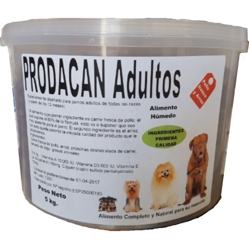 Prodacan Adultos 1 Kg. Alimento Natural Semi-humedo