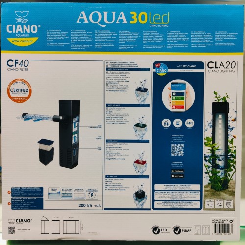 Acuario Aqua Rena 30 LED Negro