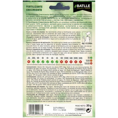 Ecological Growth Fertilizer Batlle 5 Liters