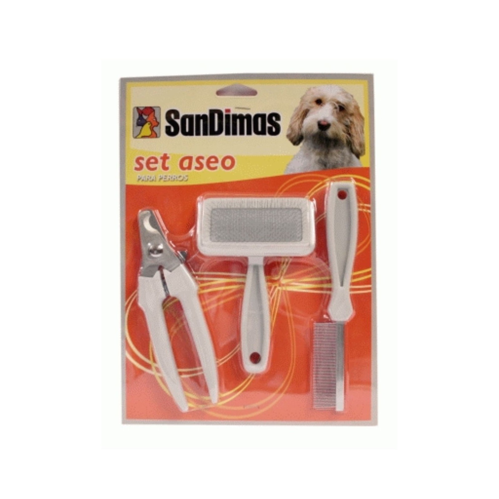 Pet Grooming Set with Comb, Brush, and Nail Clipper