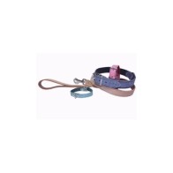 Braided Leather Leash 20x1000mm Blue