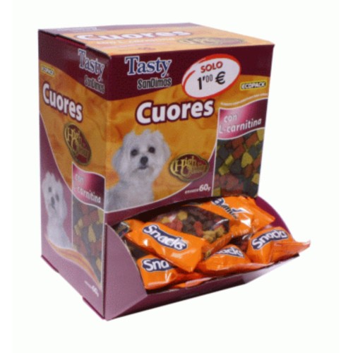 Snacks Raza Pequeña Cuores Caja de 40 Und. 60g