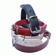 Plain Red Leather Collar 15x350mm