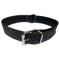 Black Smooth Leather Collar 18x400mm