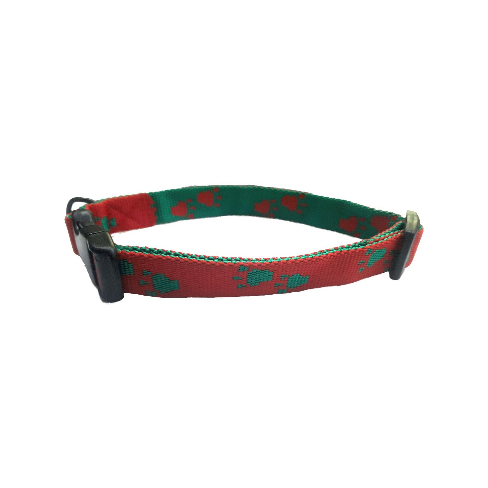 Paw Print Collar Green Red