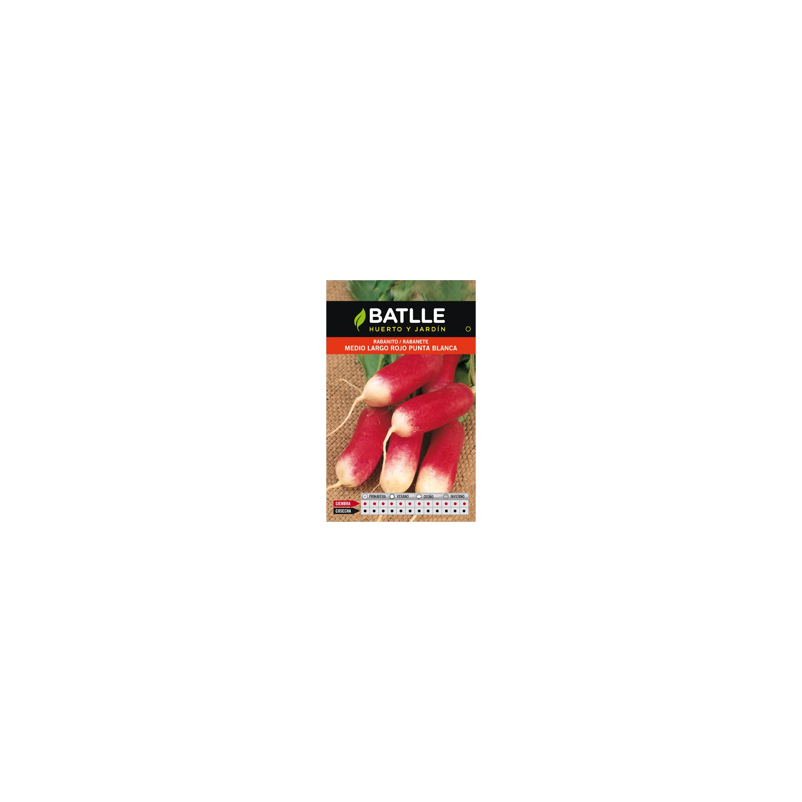 Medium Long Red Radish Seeds P. White Pack