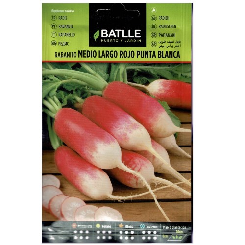 Medium Long Red Radish Seeds P. White Pack