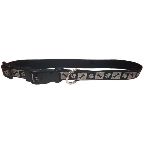 Bone Paw Collar 15x350-500mm Black