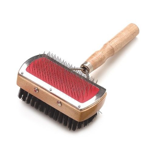 Double Brush with Wooden Handle Excellent Grooming Tool