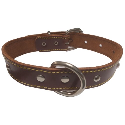 Woka Leather Collar with Studs 40x3cm