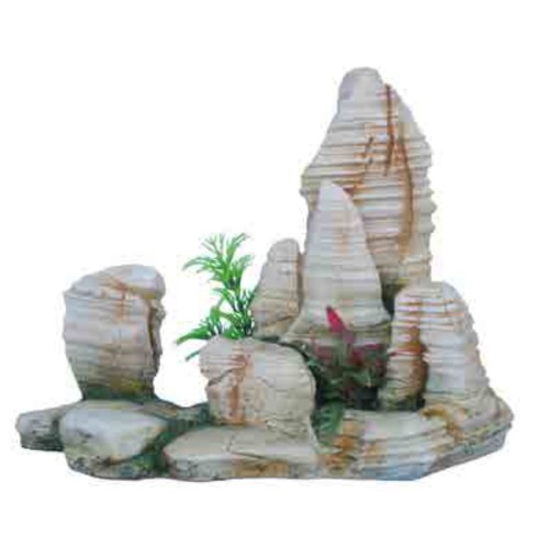 Rock Decoration with Plant for Aquariums