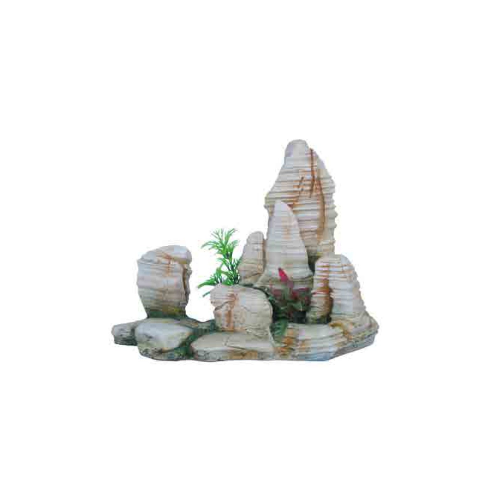 Rock Decoration with Plant for Aquariums