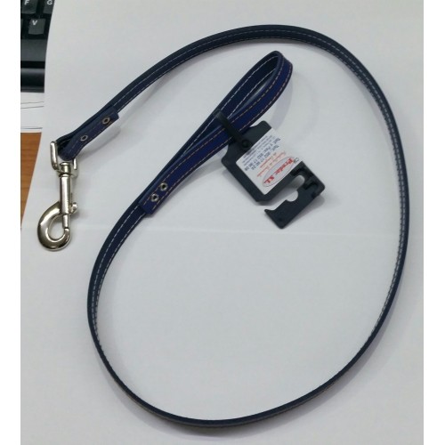 Braided Leather Leash 1.5cm x 102cm Blue