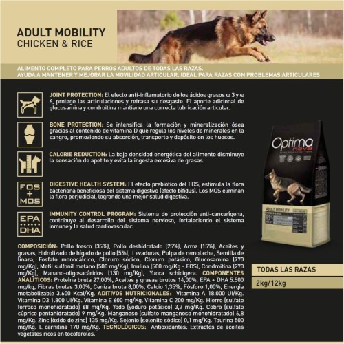 Optima Nova Mobility Pollo/Arroz 2kg