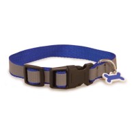 Reflective Dog Collar Blue 1.6x25/35cm