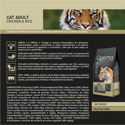 Optima Nova Cat Adult Chicken Rice 2 Kg