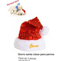 Gorro Santa Claus Pack 3 Piezas - Accesorios Festivos para Mascotas