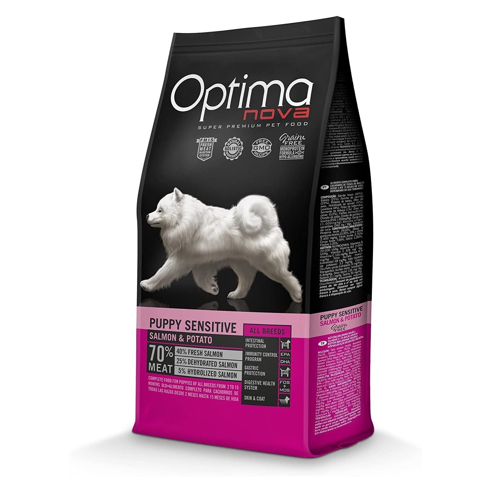 Optima Nova Cachorros Sabor Salmón y Patata 2 Kg