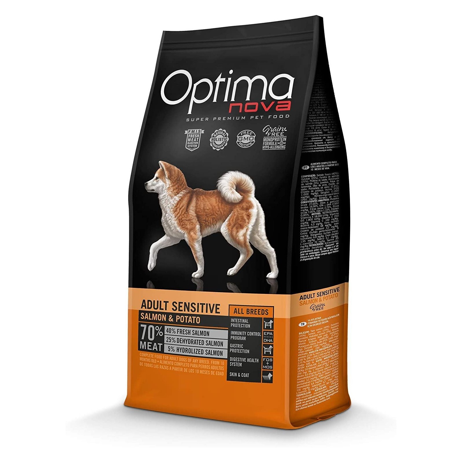 Optima Nova Pienso Perros Adultos Sensitive Salmón y Patata