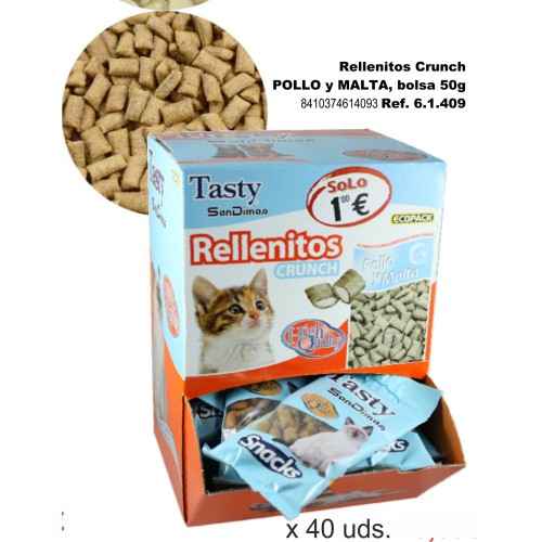 Rellenitos Crunch Pollo/Malta 50 Gr. C/40 Bolsas