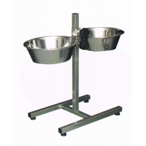 Soporte Inox.2 Comederos 2,8 Lts. para Mascotas