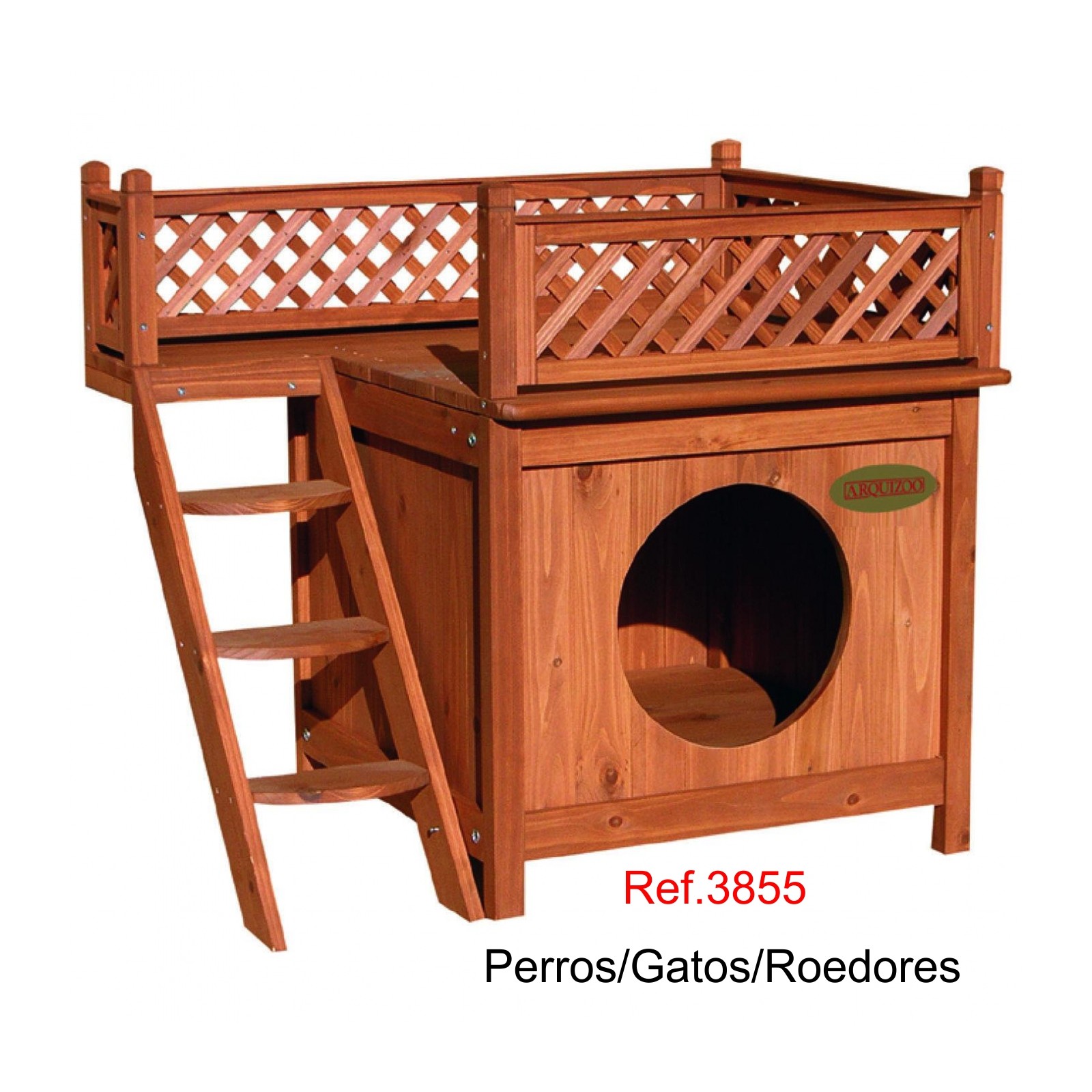 Caseta de Madera para Perros Gatos y Roedores