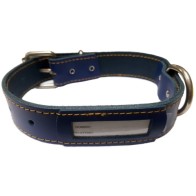 Collar de Cuero Buzon Negro para Perros