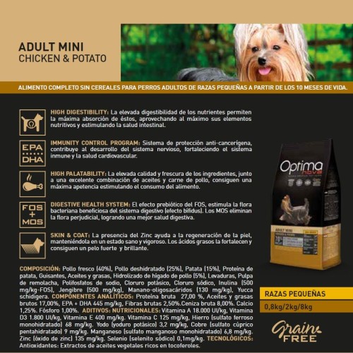 Optima Nova Adulto Mini Pollo Patata 8 Kg