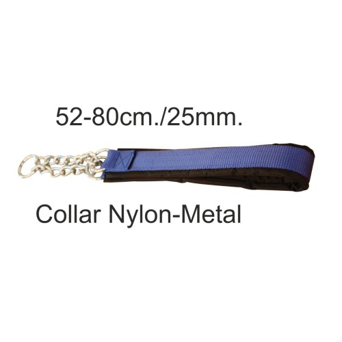 Blue Nylon Metal Collar