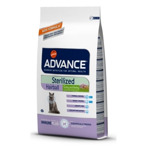 Advance Gato Esterilizado Comida Bolas de Pelo 1.5Kg