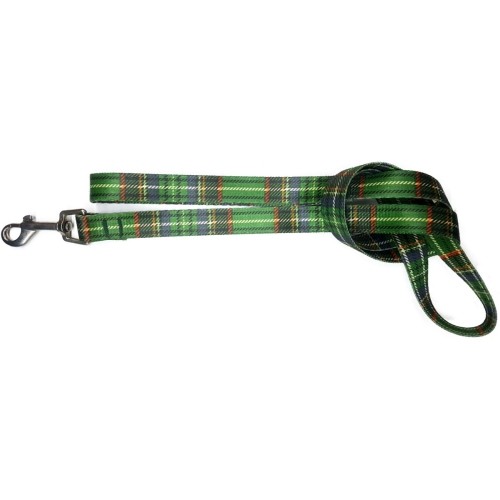 Nylon Leash Green Tartan 15mm